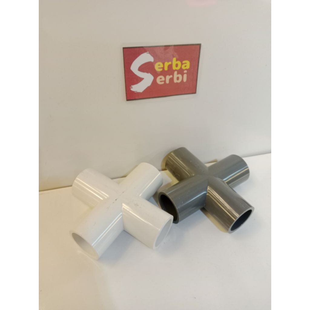 (CROSS TEE 4WAY) Fitting pipa sambungan tee cabang 4 PVC