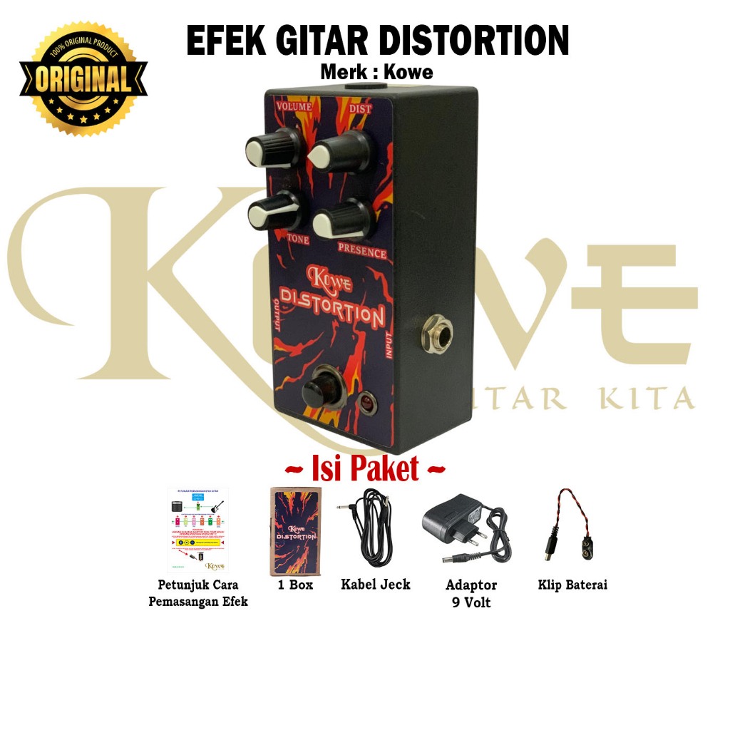 Distortion Efek Gitar Original Merk Kowe