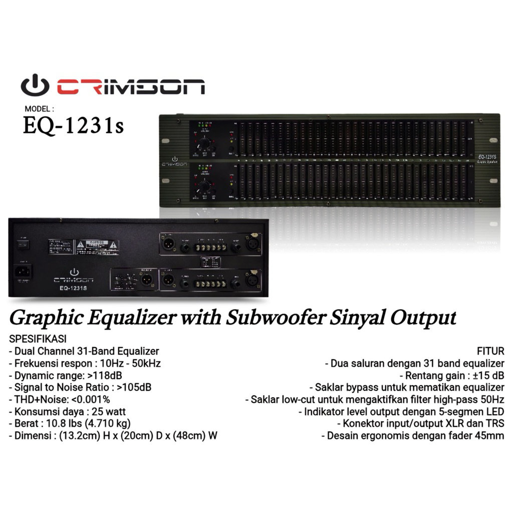 Equalizer crimson 1231 S original crimson Eq 1231s  l