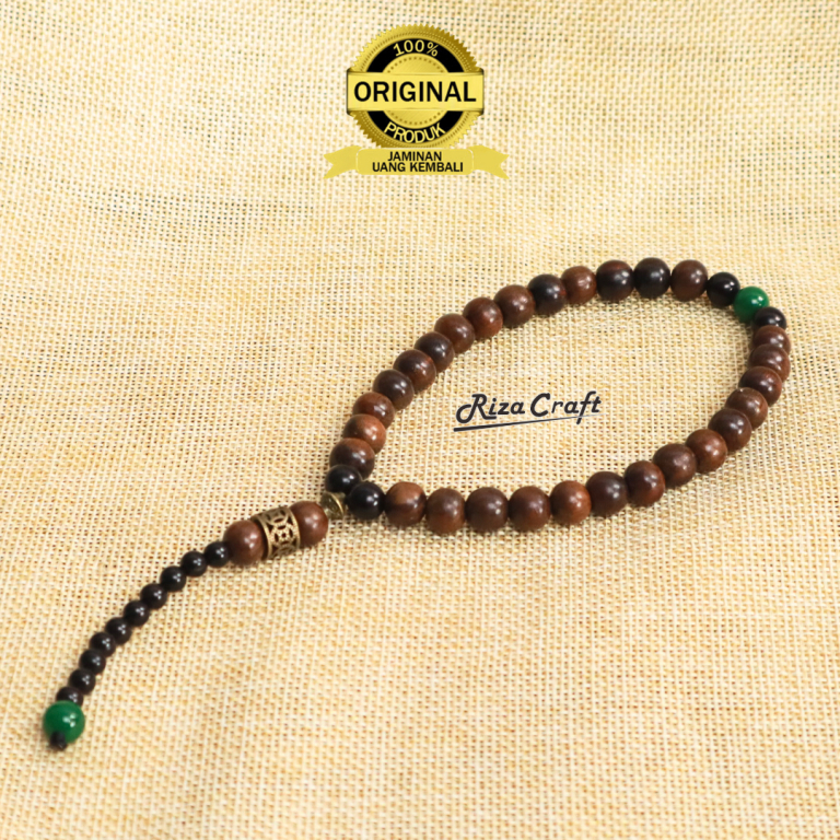 Happy Tuummy Tasbih Kayu Gaharu Asli 100% Original Super 33 Butir Mix Kayu Kokka Giok Hijau