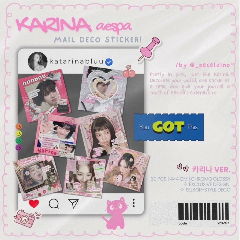 

[4×4 cm] Freebies 25 PCS Happy Mail Love Mail Sticker KPOP Ala Selkor (VERSI KARINA AESPA)