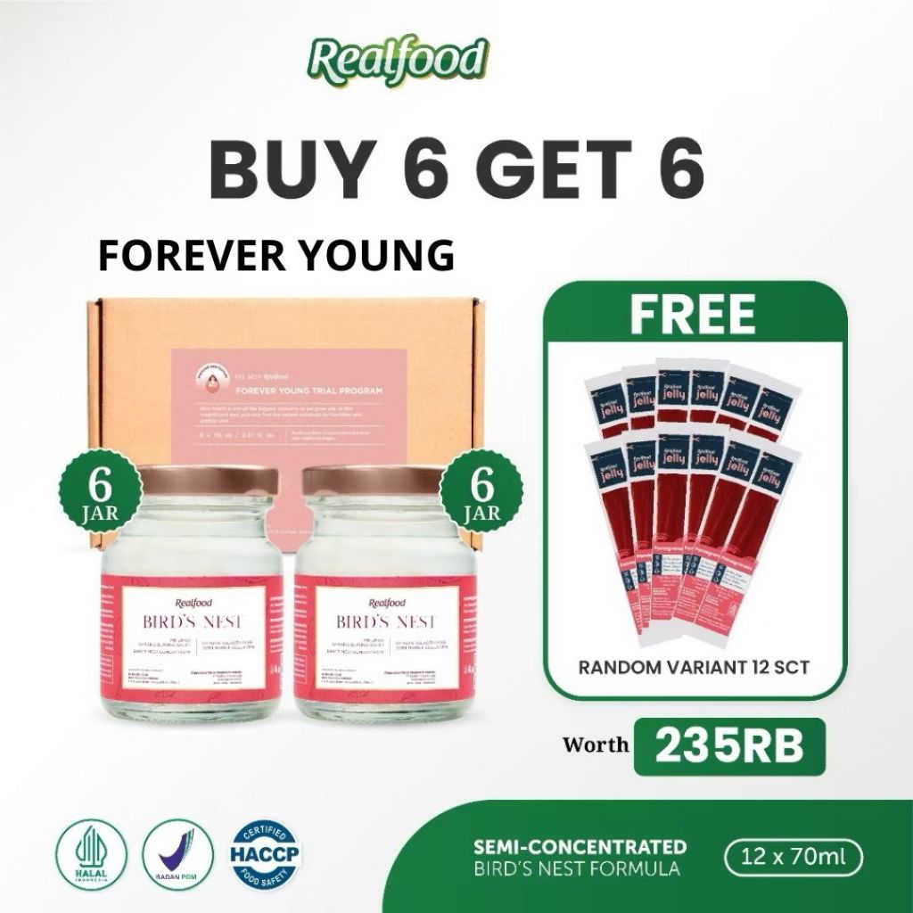 

Realfood Trial Program Forever Young Bird's Nest dengan Kolagen Minuman sarang walet