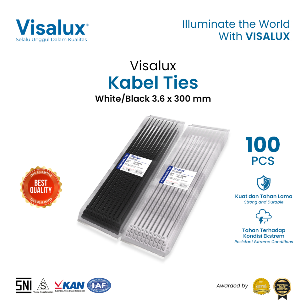

Visalux Nylon Kabel Ties 3.6 x 300 mm (VKT30036) / Cable Ties
