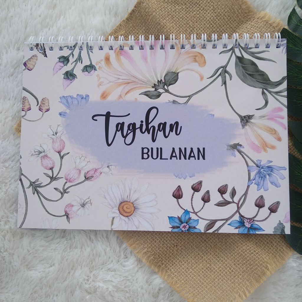 

ES88 BUKU TAGIHAN BULANAN MOTIF BUNGA UK A5 JILID SPIRAL ISI 100 HALAMAN NON-CUSTOM