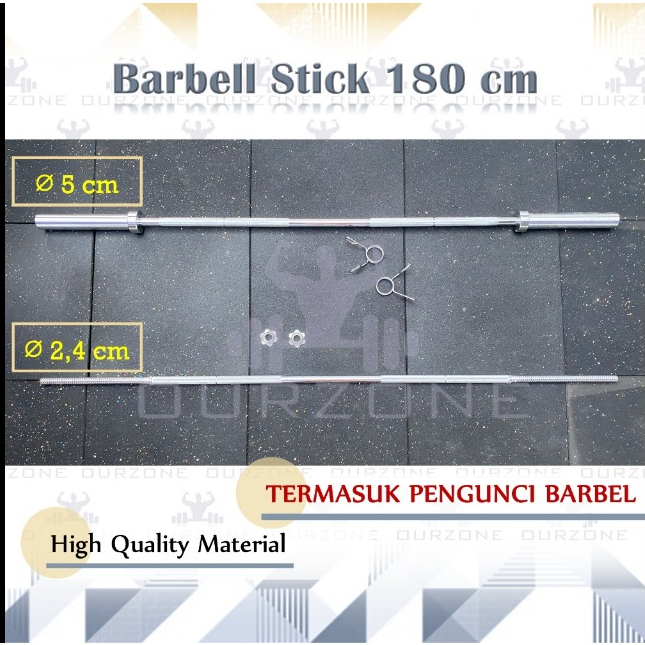 Olympic Bar Stik Barbel Lurus Dumbell Straight Bar 180 cm