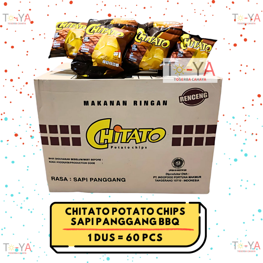 

CHITATO BBQ Sapi Panggang Chiki Snack Kentang 15 gr - 1 Dus / 60 Pcs