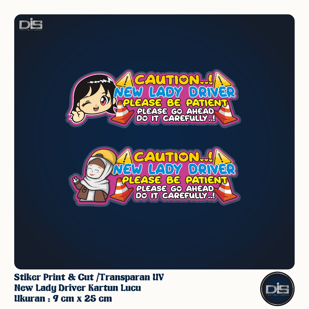 Stiker Mobil Lucu New Lady Driver Kartun Transparan UV Anti-Gores – Stiker Dekoratif Keren untuk Mob