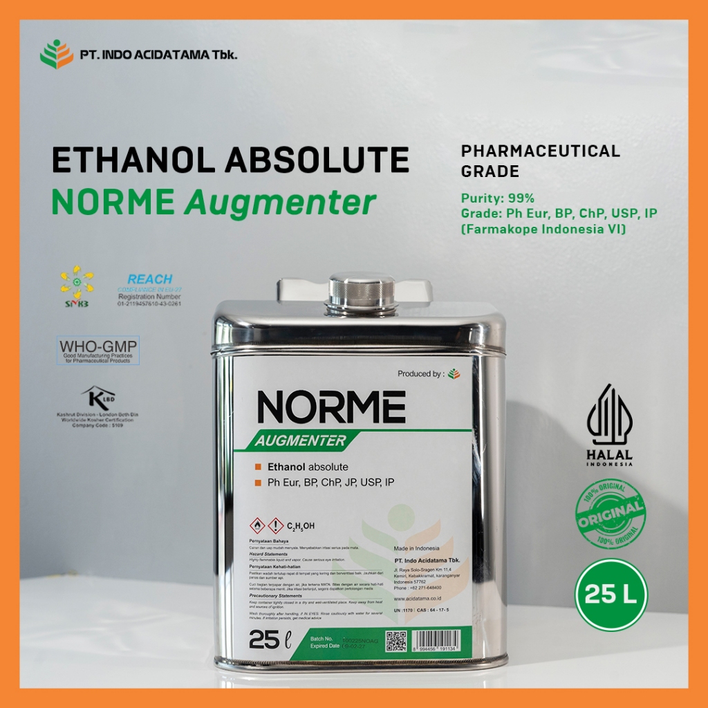 Ethanol 99% Norme Augmenter / Ethanol Pharmaceutical / Alkohol 99% / Etanol / Ethanol / Etil Alkohol