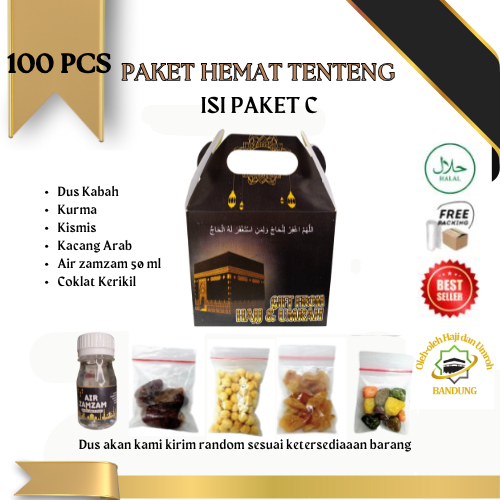 

Oleh Oleh Haji/Umroh 100 pcs Paket C Dus teng teng, Botol+Air zam zam, Kurma, Kacang Arab, Kismis, Cokil