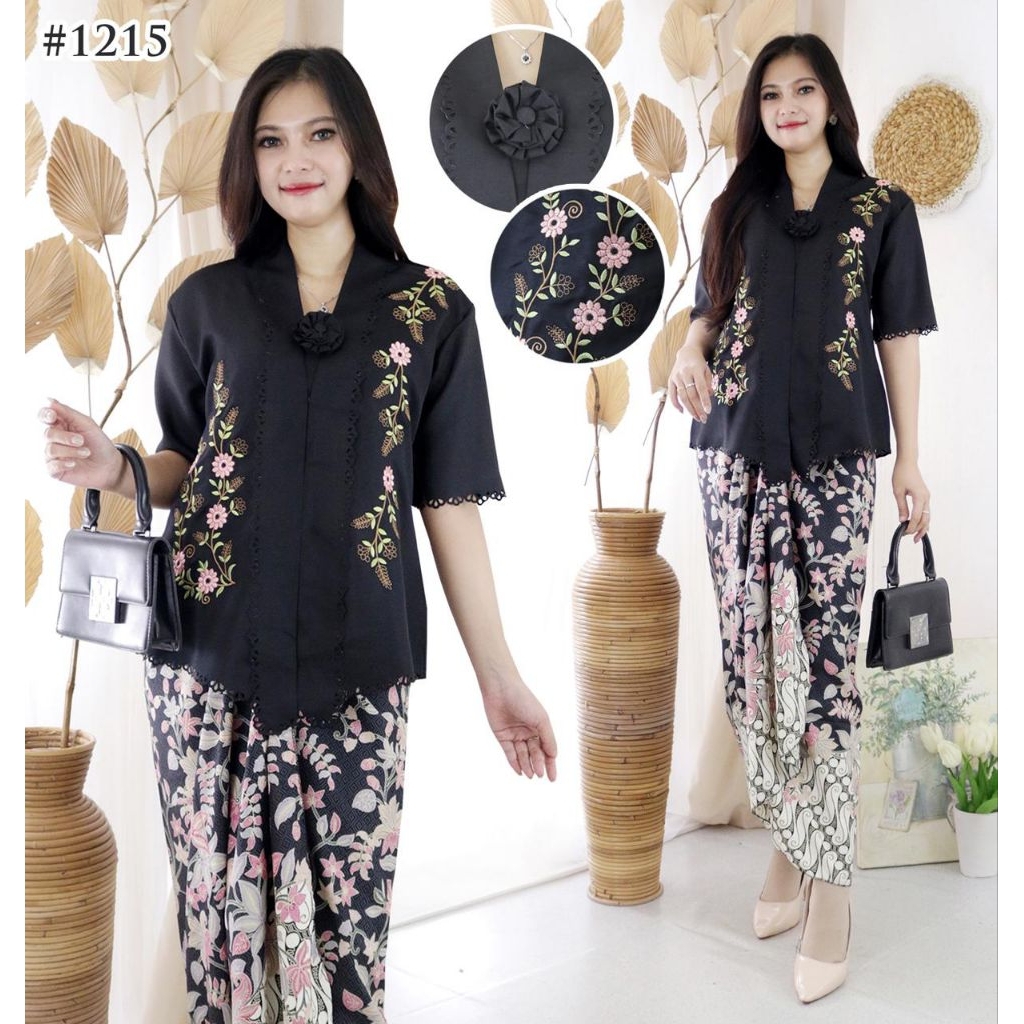 atasan kebaya encim modern bordir lengan pendek