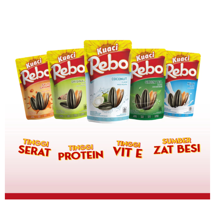 

Rebo Kuaci Sachet 10g Aneka Rasa - Kuaci Biji Bunga Matahari