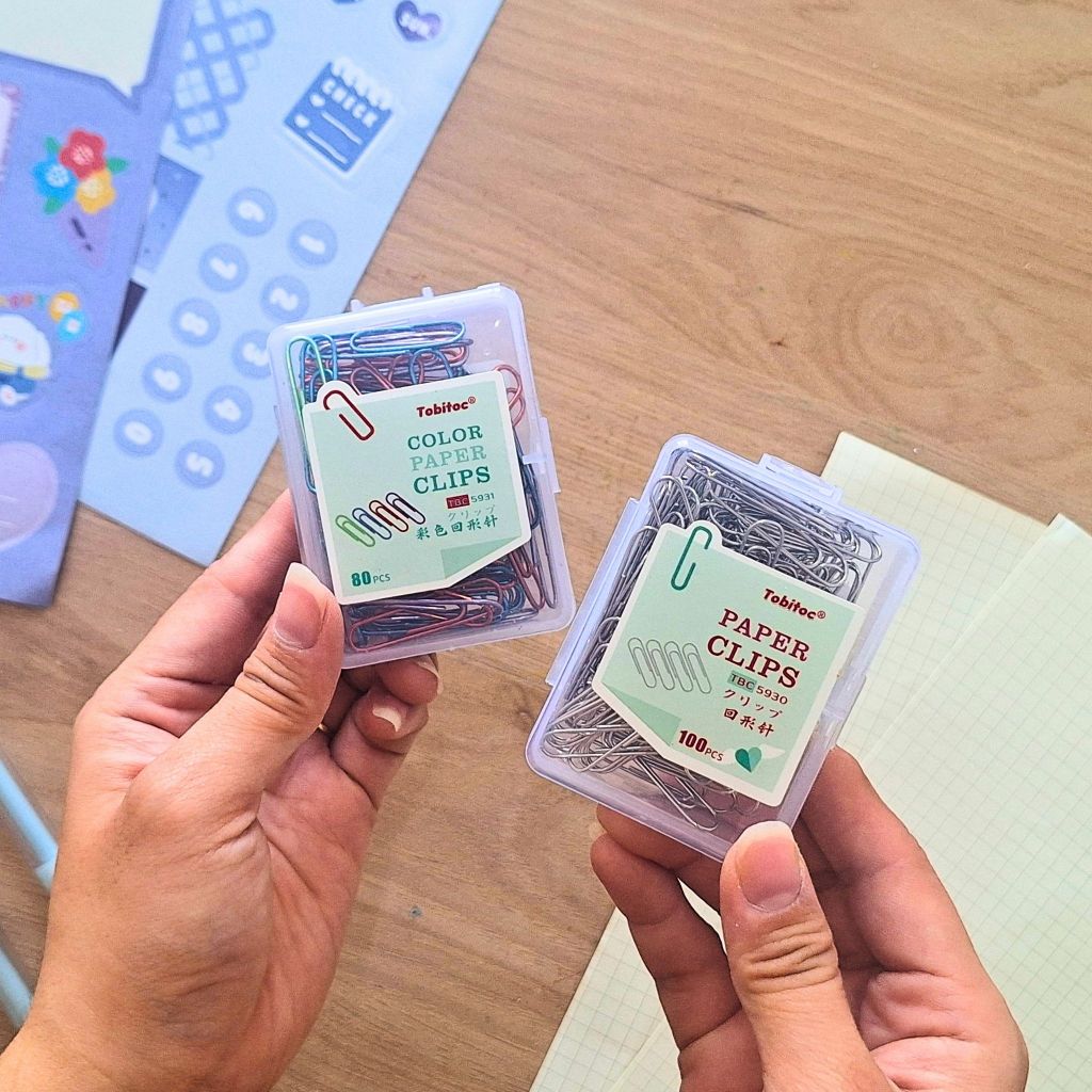 

TOBITOC Paper Clip / Klip Kertas No 3 Silver And Colorfull Dengan Plastik Box