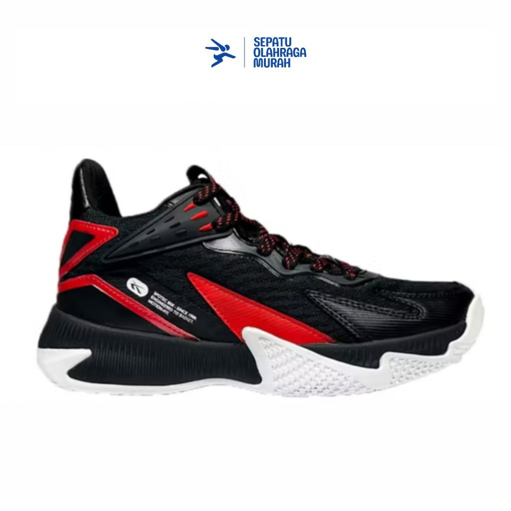 Spotec Hyperslam Sepatu Olahraga Murah | Basketball Unisex - Hitam Merah