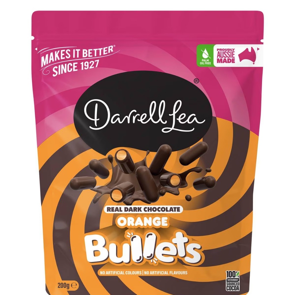 

Darrell Lea Bullets Dark Chocolate Orange Australia