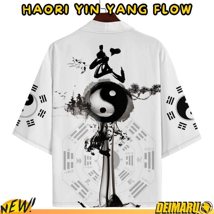 Kostum Kimono Haori YIN YANG FLOW Outer Cardigan Jepang Happi Kostum Halloween Outer Japan Cosplay