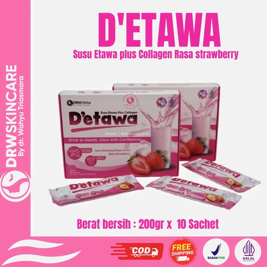

DRW Skincare D etawa susu kambing plus collagen 10 sachet original bpom