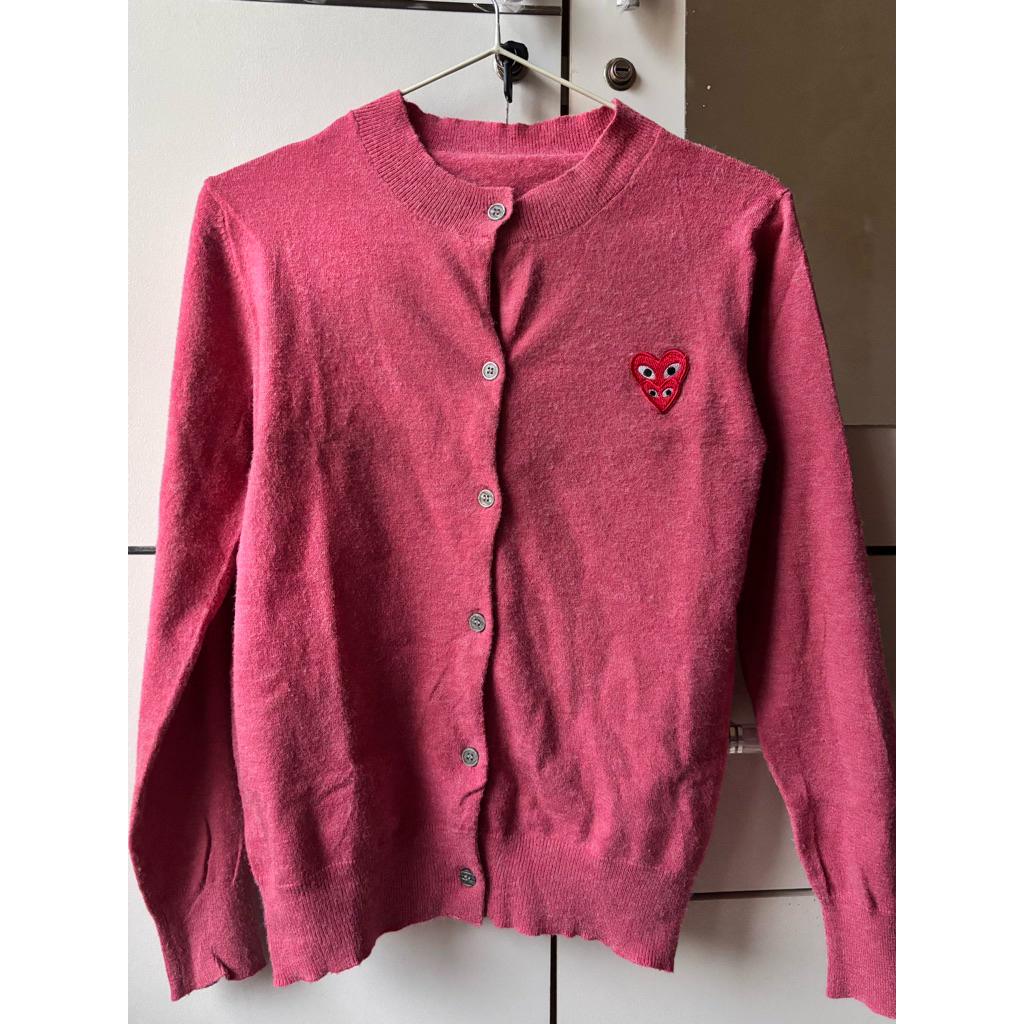 play cdg cardigan pink fashion (not ori)