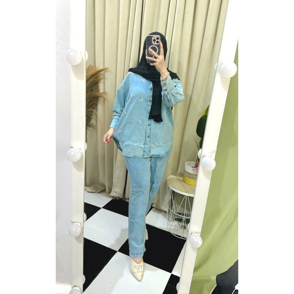 setelan jeans viral / setelan jeans terbaru / setelan jeans viral / setelan jeans wanita