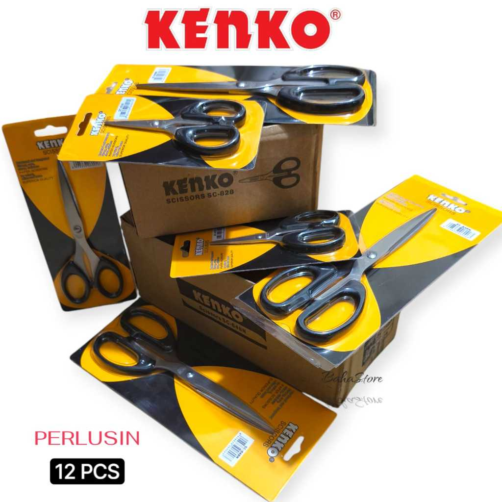 

{ 12 PCS } Gunting SC 848N 838N 828N KENKO Scissor Alat Pemotong Kertas Premium