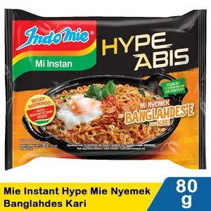

Indomie Mie Instant Hype Mie Nyemek Banglahdes Kari 80G