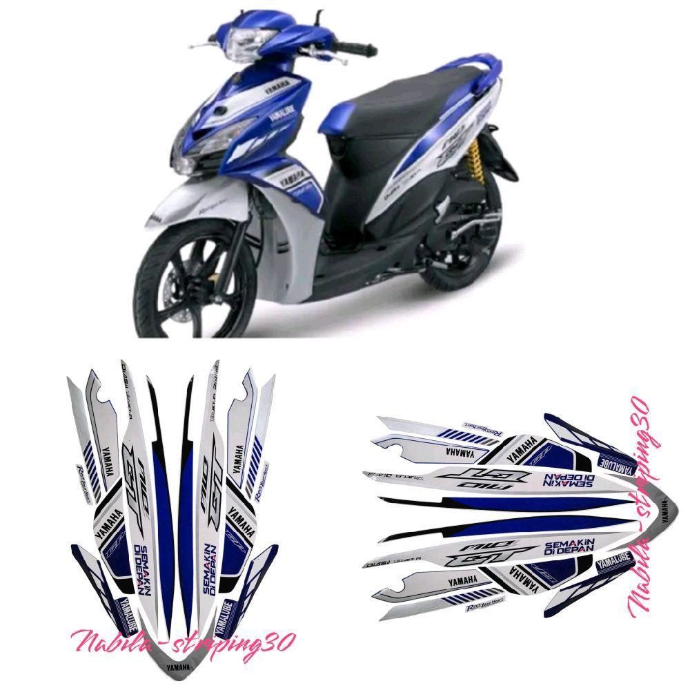 STRIPING STIKER LIS BODY MOTOR YAMAHA MIO GT GP 2014 PUTIH STANDAR FULL SET