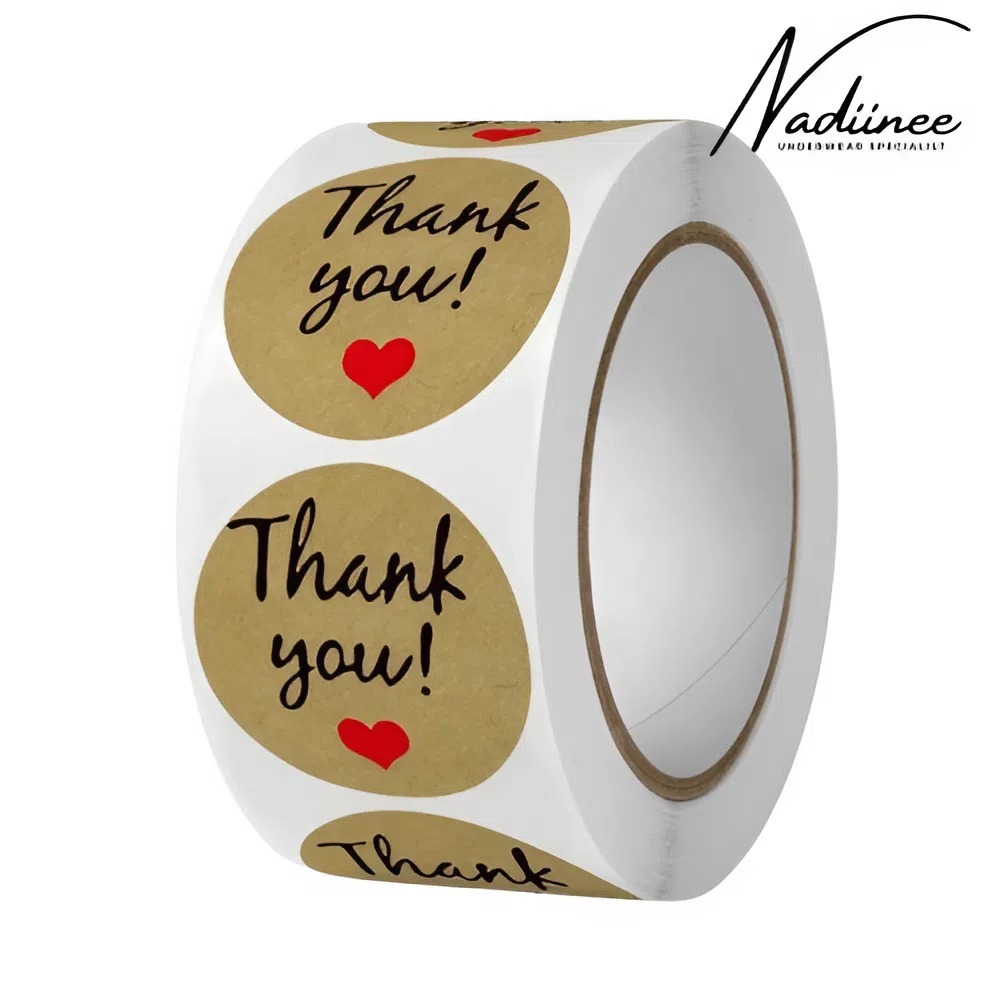 

Stiker Thank You Isi 500 pcs Bahan Kertas Premium Sticker Roll Label Bulat Makanan Minuman Stylish