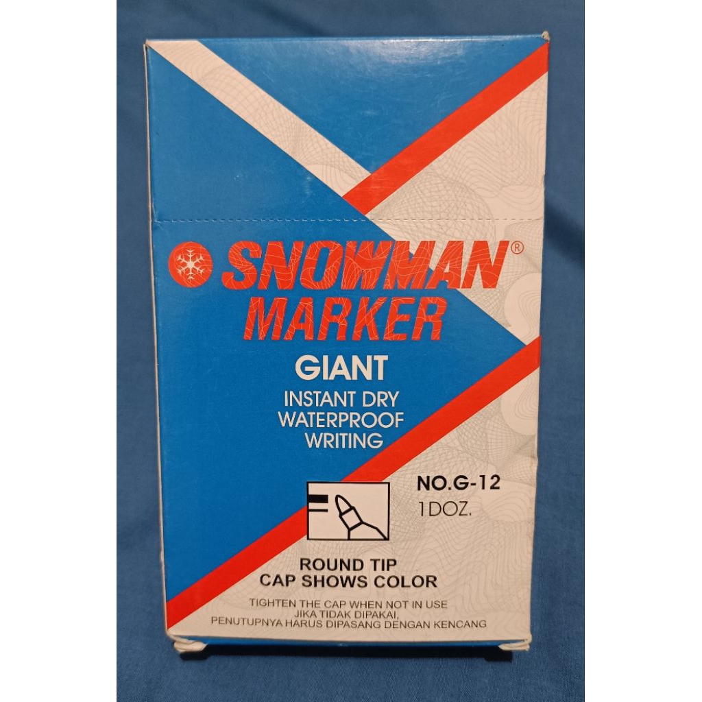 

Spidol Permanent Snowman Market G-12 Warna Hitam (12 pcs)