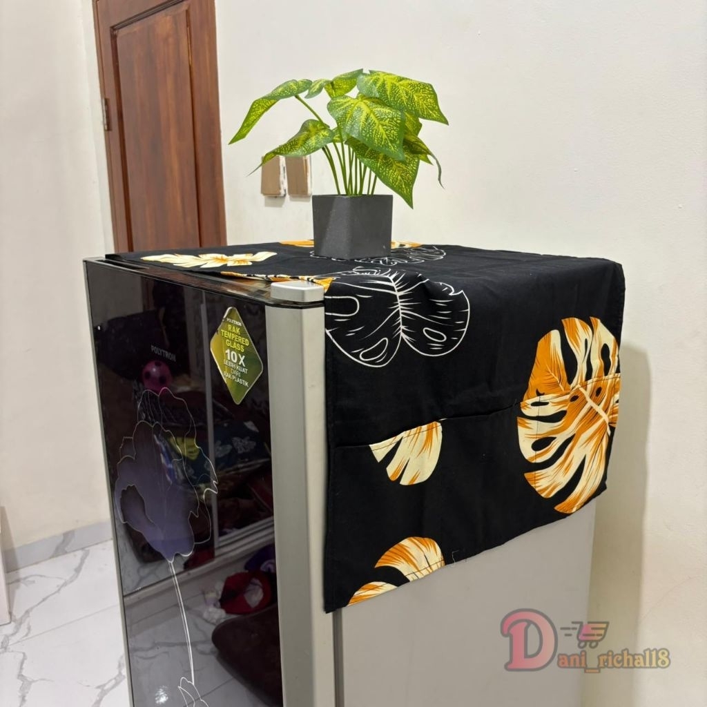 Taplak kulkas kain motif ukuran 115×48 cm / alas kulkas minimalis / taplak kulkas aesthetic