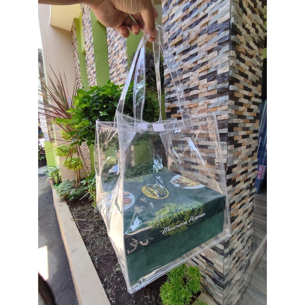 

MIKA TEBAL READY.. Tas Souvenir Goodiebag Plastik Mika Full Transparant P22 T26 L22 muat BOX KARDUS BESEK NASI