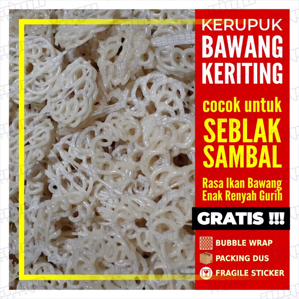

1pcs Kerupuk / Krupuk Mentah / Krecek Uyel Mawar Keriting Tebal Tipis