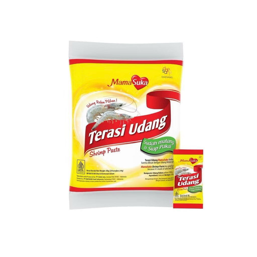 

TERASI UDANG REBON PILIHAN MAMASUKA 4gr x 20sachet || HARGA 1 RENTENG