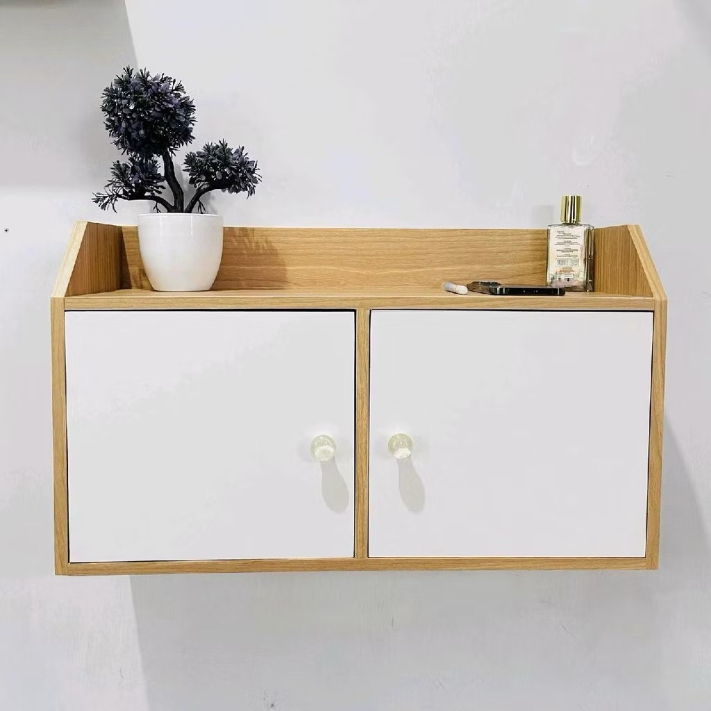 Lemari Dinding Tempel Minimalis 2 Pintu Kayu Elegan & Fungsional