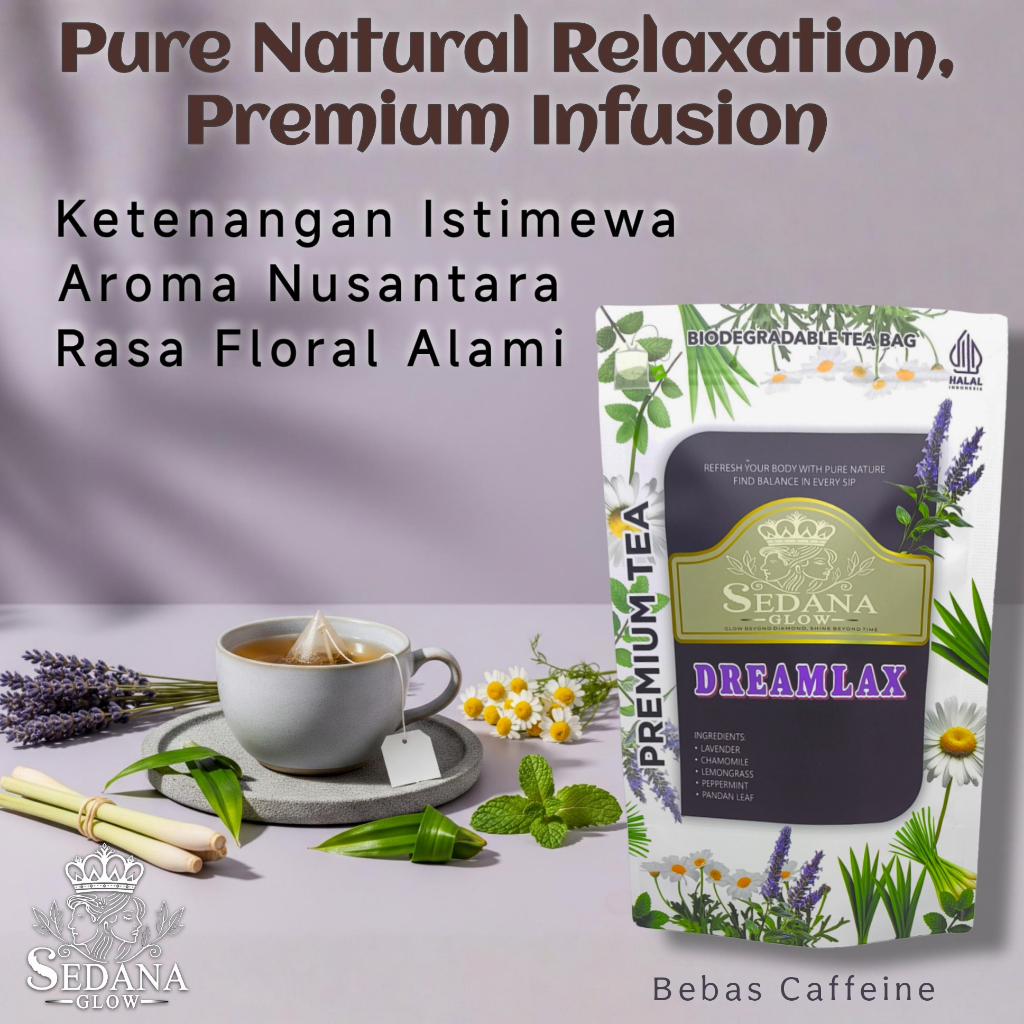 

SEDANA GLOW Dreamlax Tea - Teh Herbal Premium Untuk Relaksasi, Obat Tidur, Teh Chamomile