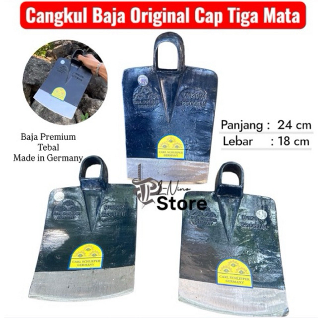 Cangkul Cap Tiga Mata original/ cangkul jerman original/ cangkul carl schlieper jerman