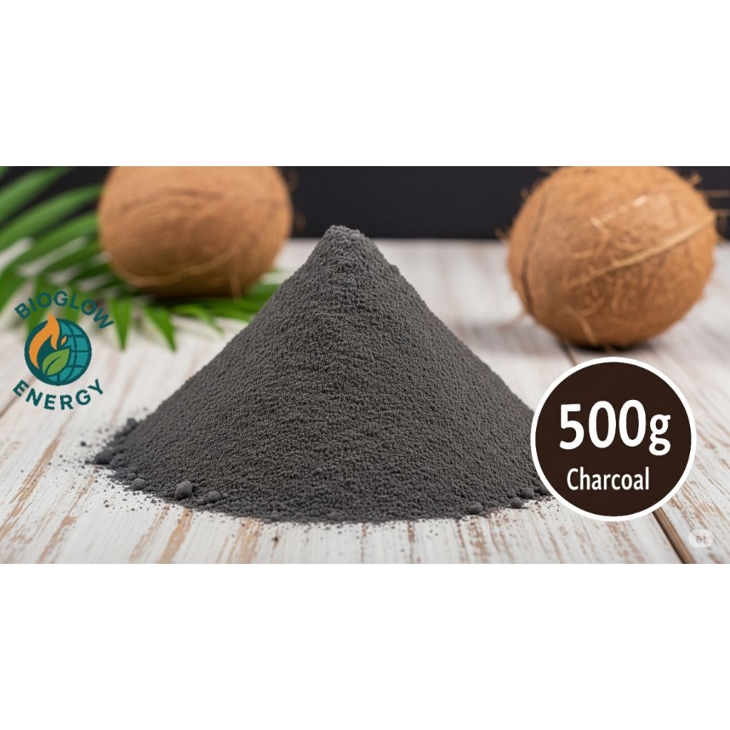 Arang Halus Premium – Batok Kelapa Murni 500g, Siap Pakai Aman untuk Tanaman, Briket, & Filter Air -