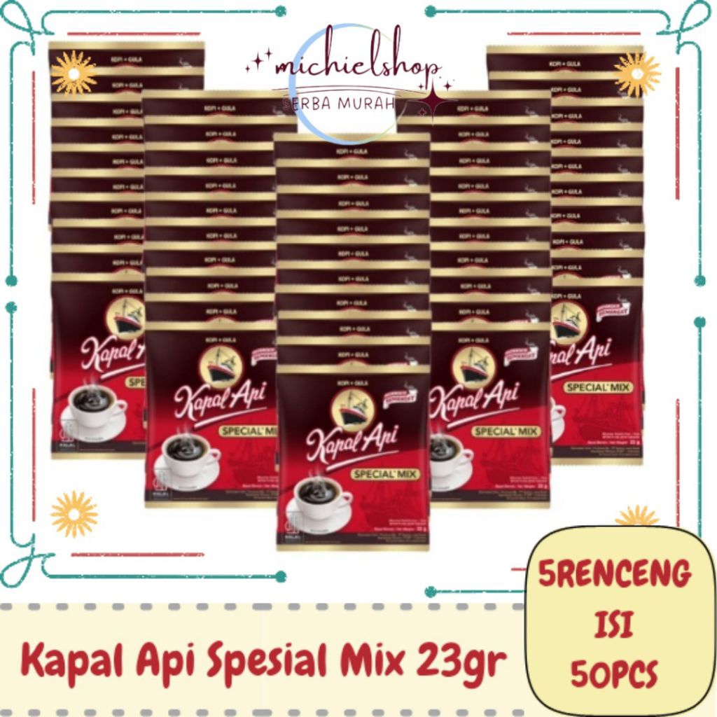 

Kopi Kapal Api Spesial Mix 23gr 5Renceng Isi 50pcs