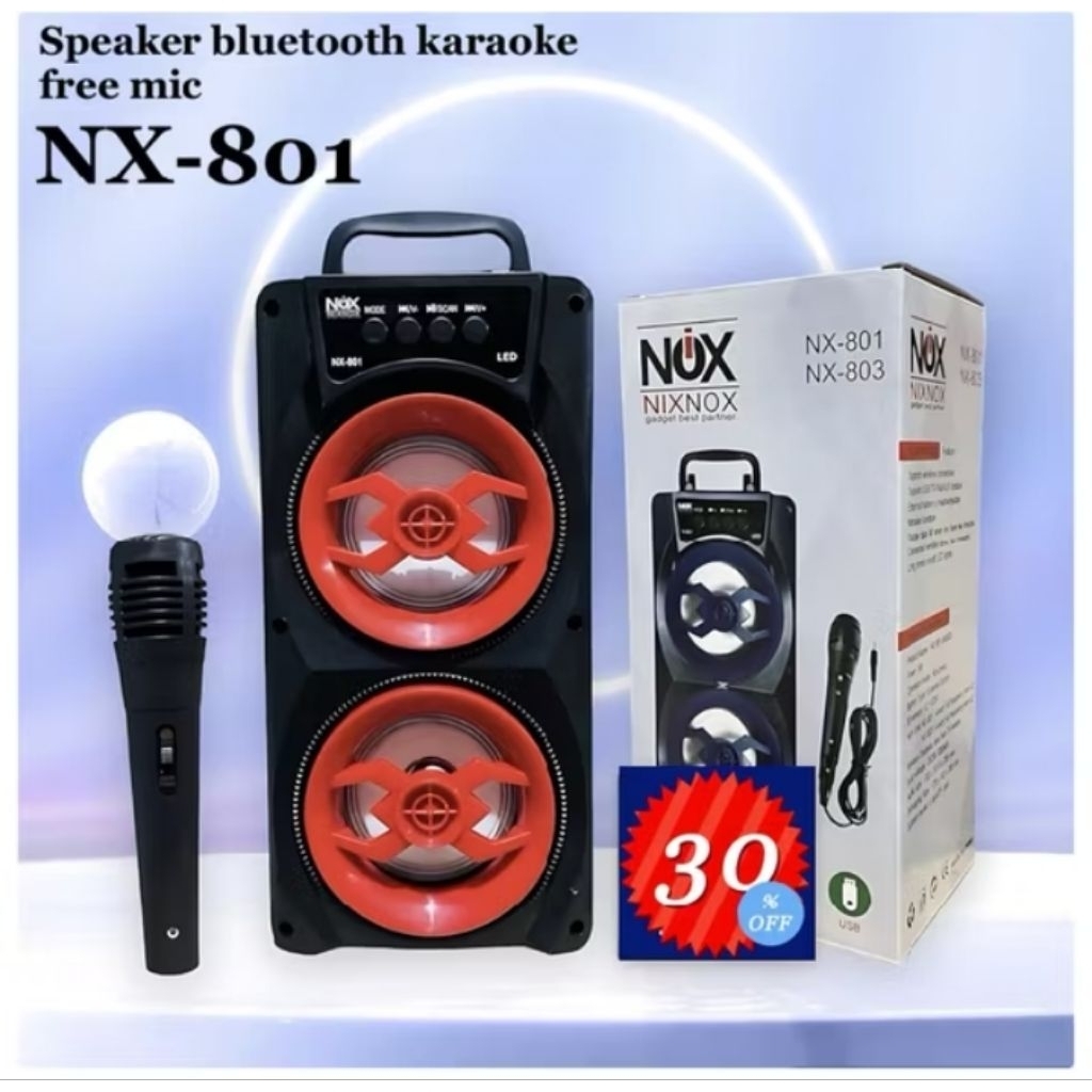 PALING LARISSSS YC-801BT Free Mic Werlesss Mic NX-803/NOQ-801Salon Aktif Portable Radio Fm Mp3 Super