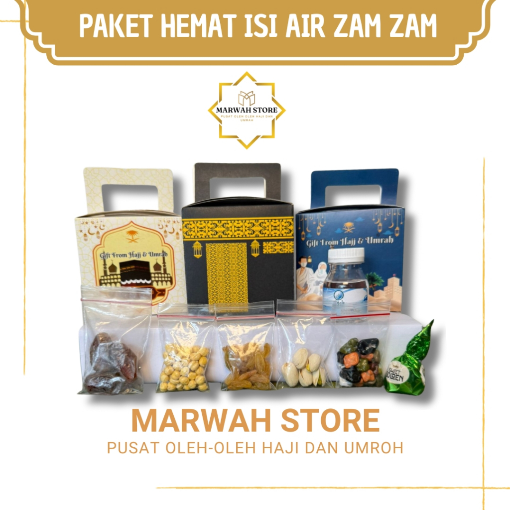 

Paket Oleh-oleh Haji dan Umroh Paket Hemat Dus Ka'bah Lengkap Air Zamzam