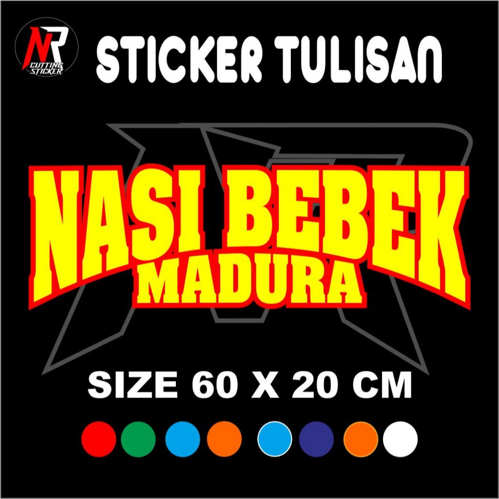 

sticker tulisan nasi bebek sticker tempelan untuk nama jualan di gerobak roda