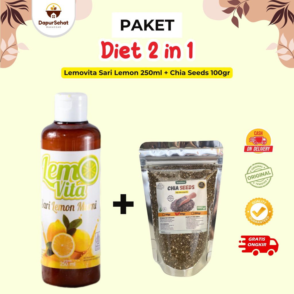 

[ PAKET BUNDLING ] Lemovita BPOM Sari lemon murni + Chia Seed Organic Meksiko 50 gr