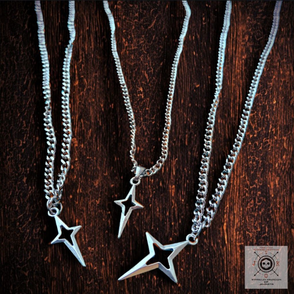 Kalung Rantai Titanium Liontin Bandul Bintang Terbaru Pria Dan Wanita Terlaris Original 100% Anti Ka
