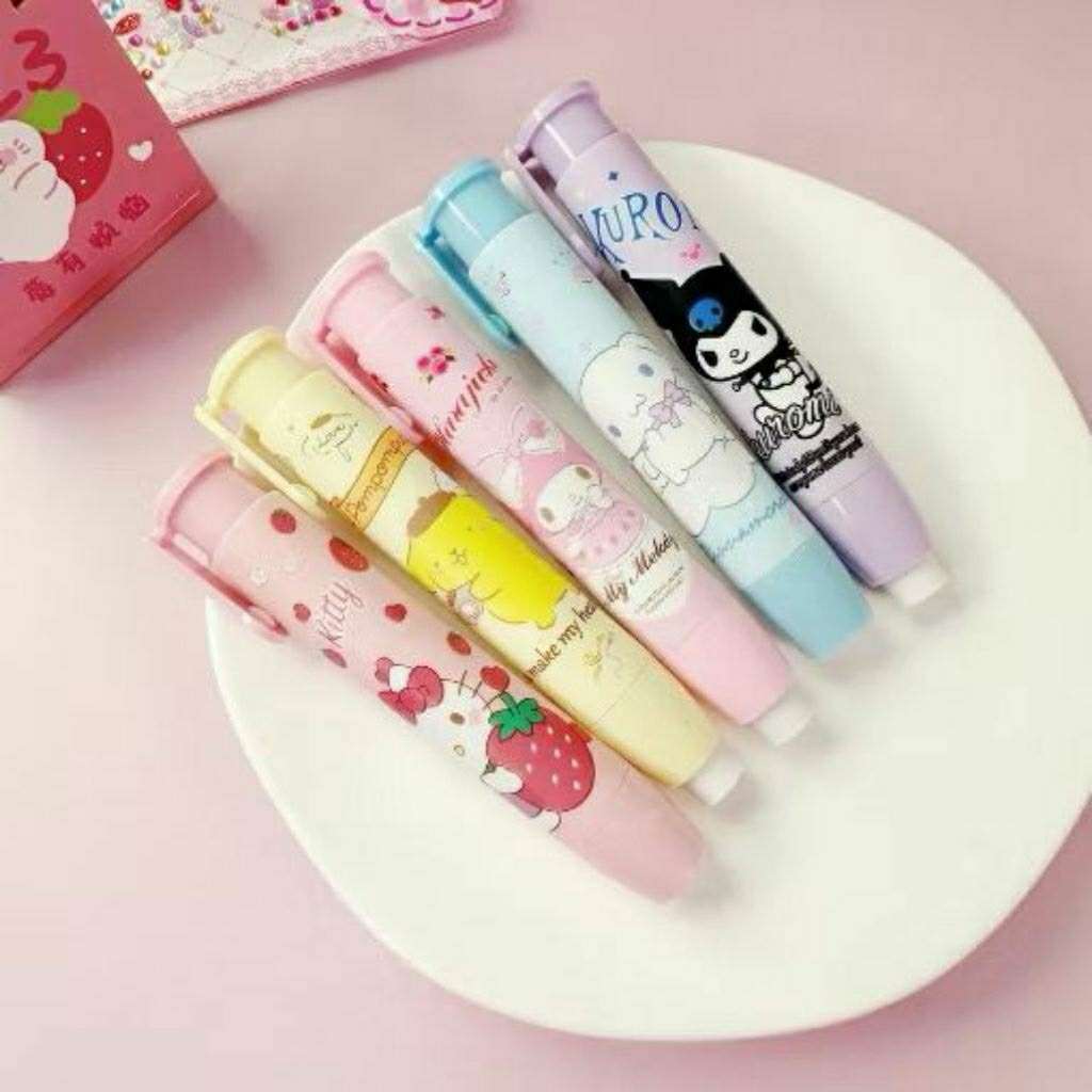 

ATK002 Penghapus Stick Hapusan Pensil Bentuk Stik Mekanik Karakter Sanrio Eraser Lucu Alat Tulis