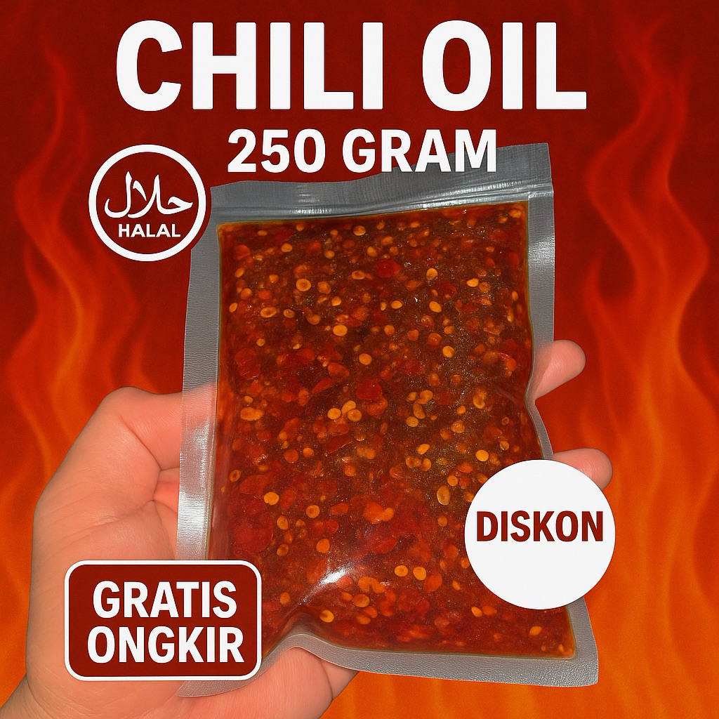 

Chili Oil 250 g Pedas Gurih - Produk Dengan Kandungan Chili Oil 250 Gram Rasa Pedas dan Gurih Saos Saus