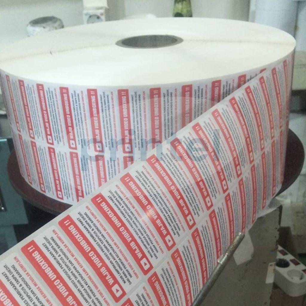

Sticker Label wajib video unboxing 70 x 30 mm / 7 x 3 cm | 500 pcs/Roll | printelshop