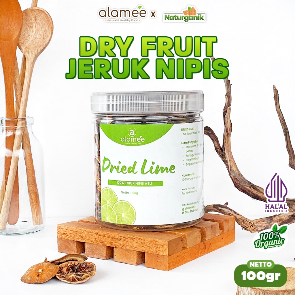 

ALAMEE Dried Lime Slice Tea Jeruk Nipis Kering Teh Herbal Buah Iris Organik Premium 100gr Naturganik