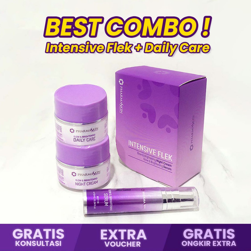 PHARMASKIN Cream Untuk Flek Hitam  Membandel BPOM | Paket Intensive Flek Daily | Pharmaskin Paket Fl