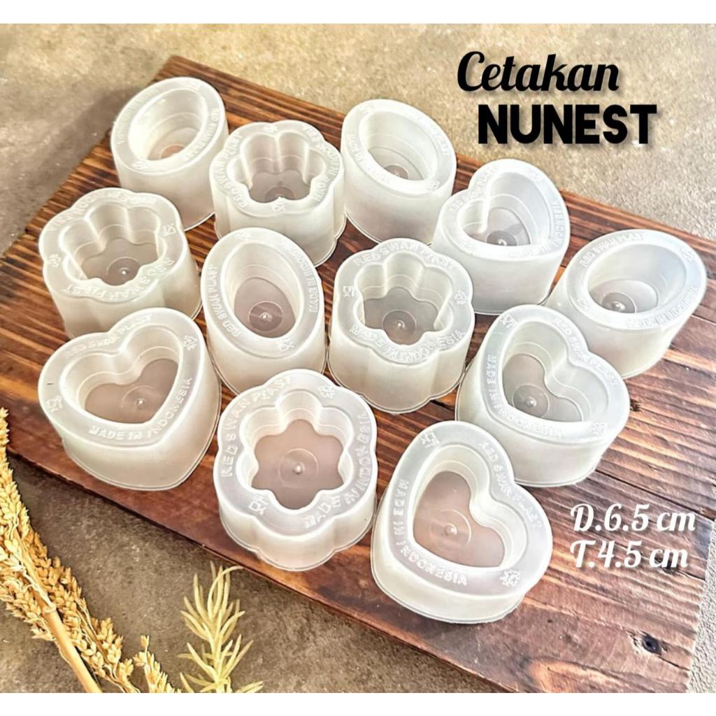 ( ISI 12 PCS 3 MOTIF ) Cetakan Puding Nu Nest Cetakan Jelly Love Bunga Bulat Cetakan Kue Cetakan Pud