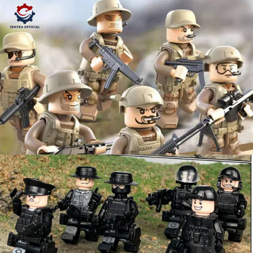 1Set Mainan Tentara Mini Minifigure Mainan Balok Mini Susun Tentara Militer Mainan Balok Military