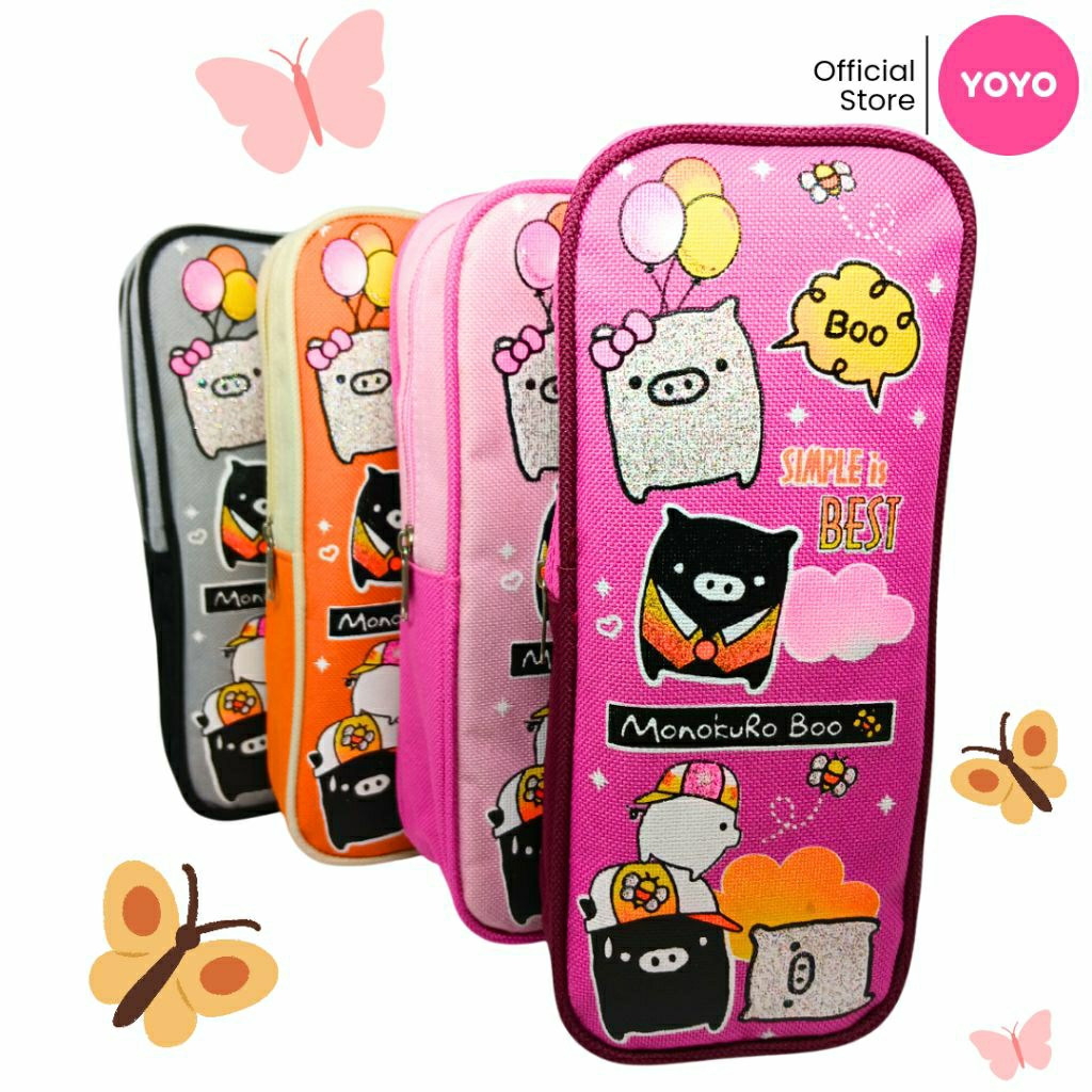 

YOYO Tempat Pensil Aesthetic Karakter MONOKUROBO Kotak Pensil Anak Perempuan Laki Laki