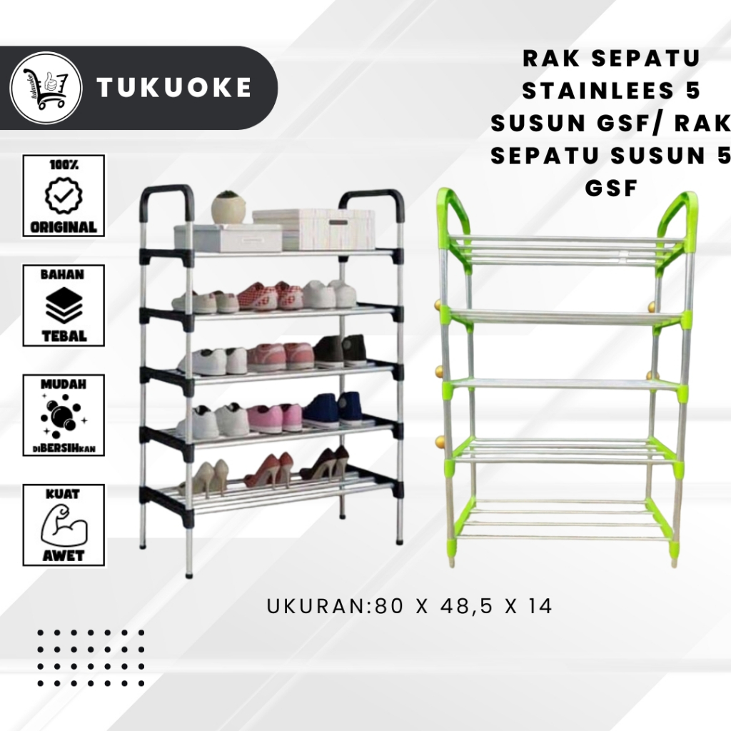 RAK SEPATU STAINLEES 5 SUSUN GSF/ RAK SEPATU SUSUN 5 GSF / RAK SEPATU 5 SUSUN GSF